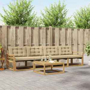 vidaXL Set de canapele de exterior 5 pcs Alb și Bej 79 x 79 x 37 cm imagine