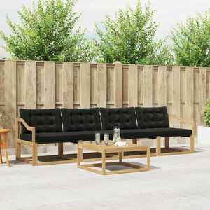 vidaXL Set de canapele de exterior 5 pcs Alb și negru 79 x 79 x 37 cm imagine