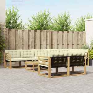 vidaXL Set de canapele de exterior 9 pcs Alb și crem 79 x 79 x 37 cm imagine