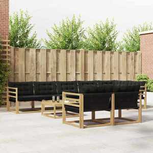 vidaXL Set de canapele de exterior 9 pcs Alb și negru 79 x 79 x 37 cm imagine