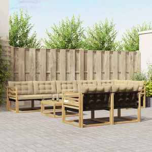 vidaXL Set de canapele de exterior 9 pcs Alb și Bej 79 x 79 x 37 cm imagine