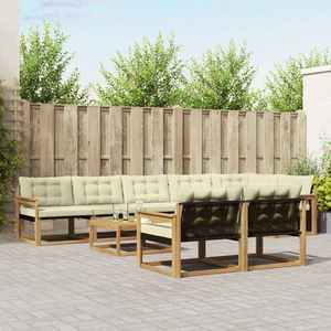 vidaXL Set de canapele de exterior 9 pcs Alb și crem 79 x 79 x 37 cm imagine
