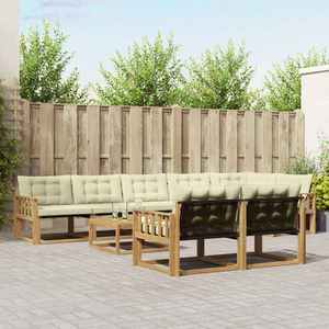 vidaXL Set de canapele de exterior 9 pcs Alb și crem 79 x 79 x 37 cm imagine