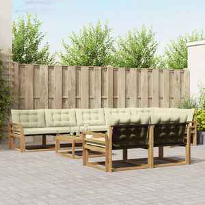 vidaXL Set de canapele de exterior 9 pcs Alb și crem 79 x 79 x 37 cm imagine