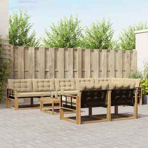 vidaXL Set de canapele de exterior 9 pcs Alb și Bej 79 x 79 x 37 cm imagine
