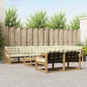vidaXL Set de canapele de exterior 9 pcs Alb și crem 79 x 79 x 37 cm imagine
