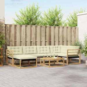 vidaXL Set de canapele de exterior 7 pcs Alb și crem 79 x 79 x 37 cm imagine