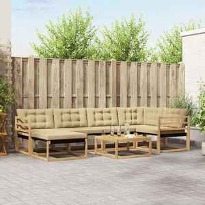vidaXL Set de canapele de exterior 7 pcs Alb și Bej 79 x 79 x 37 cm imagine