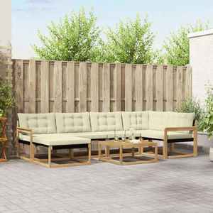 vidaXL Set de canapele de exterior 7 pcs Alb și crem 79 x 79 x 37 cm imagine