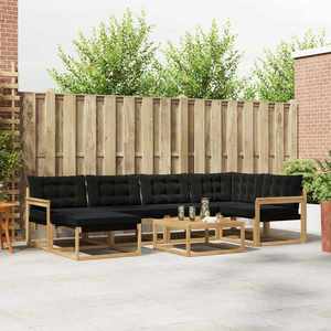 vidaXL Set de canapele de exterior 7 pcs Alb și negru 79 x 79 x 37 cm imagine