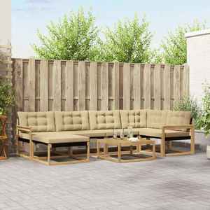 vidaXL Set de canapele de exterior 7 pcs Alb și Bej 79 x 79 x 37 cm imagine