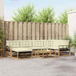 vidaXL Set de canapele de exterior 7 pcs Alb și crem 79 x 79 x 37 cm imagine