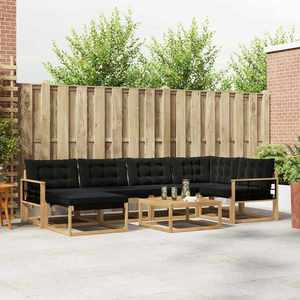 vidaXL Set de canapele de exterior 7 pcs Alb și negru 79 x 79 x 37 cm imagine