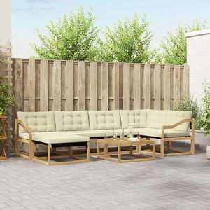vidaXL Set de canapele de exterior 7 pcs Alb și crem 79 x 79 x 37 cm imagine
