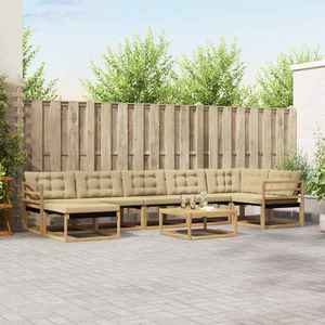 vidaXL Set de canapele de exterior 8 pcs Alb și Bej 79 x 79 x 37 cm imagine