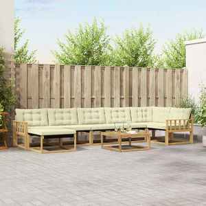 vidaXL Set de canapele de exterior 8 pcs Alb și crem imagine