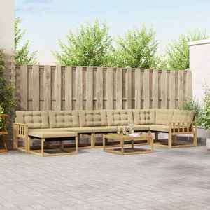 vidaXL Set de canapele de exterior 8 pcs Alb și Bej 79 x 79 x 37 cm imagine