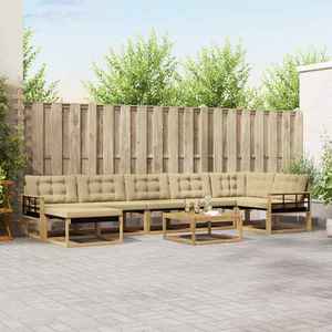 vidaXL Set de canapele de exterior 8 pcs Alb și Bej 79 x 79 x 37 cm imagine