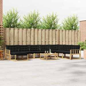 vidaXL Set de canapele de exterior 9 pcs Alb și negru 79 x 79 x 37 cm imagine
