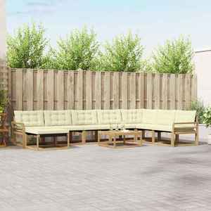 vidaXL Set de canapele de exterior 9 pcs Alb și crem 79 x 79 x 37 cm imagine