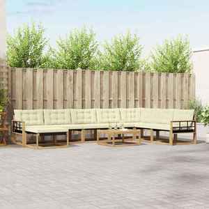 vidaXL Set de canapele de exterior 9 pcs Alb și crem 79 x 79 x 37 cm imagine