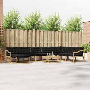 vidaXL Set de canapele de exterior 9 pcs Alb și negru 79 x 79 x 37 cm imagine