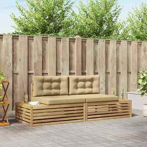 vidaXL Set de canapele de exterior Alb 230, 5 x 83 x 73 cm Poliester imagine