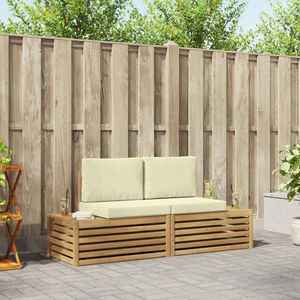 vidaXL Set de canapele de exterior Alb 182, 5 x 63 x 73 cm Poliester imagine