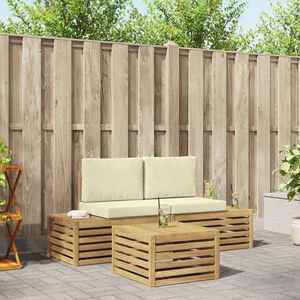 vidaXL Set de canapele de exterior Alb 59 x 59 x 37 cm Poliester imagine