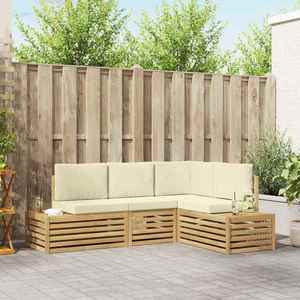 vidaXL Set de canapele de exterior Alb 213, 5 x 154, 5 x 73 cm Poliester imagine