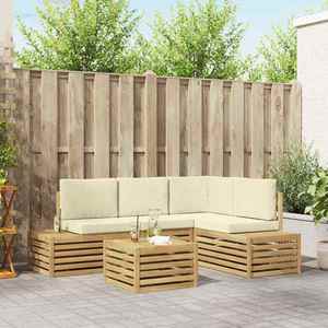 vidaXL Set de canapele de exterior Alb 59 x 59 x 37 cm Poliester imagine