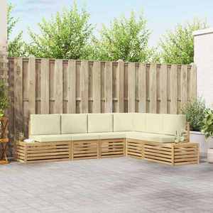 vidaXL Set de canapele de exterior Alb 273 x 213, 5 x 73 cm Poliester imagine