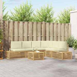 vidaXL Set de canapele de exterior Alb 59 x 59 x 37 cm Poliester imagine
