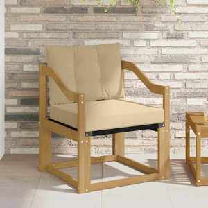 vidaXL Canapea de exterior Lemn Solid de Acacia Alb și bej imagine