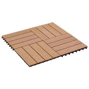 vidaXL Plăci pentru Deck 22 pcs Lemn de tec 30 x 30 cm Lemn compozit imagine