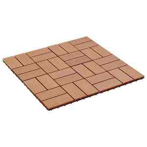 vidaXL Plăci pentru Deck 22 pcs Lemn de tec 30 x 30 cm Lemn compozit imagine