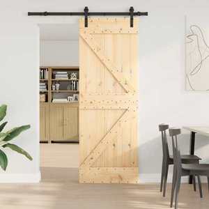 vidaXL Ușă glisantă NARVIK Natural și Negru 70 x 210 cm (152, 5 cm) imagine