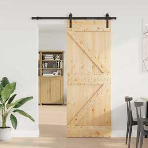vidaXL Ușă glisantă NARVIK Natural și Negru 80 x 210 cm (152, 5 cm) imagine