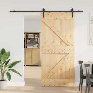 vidaXL Ușă glisantă NARVIK Natural și Negru 80 x 210 cm (213, 5 cm) imagine