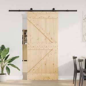 vidaXL Ușă glisantă NARVIK Natural și Negru 95 x 210 cm (213, 5 cm) imagine