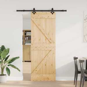 vidaXL Ușă glisantă NARVIK Natural și Negru 70 x 210 cm (152, 5 cm) imagine