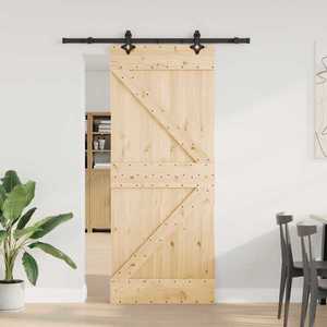 vidaXL Ușă glisantă NARVIK Natural și Negru 85 x 210 cm (152, 5 cm) imagine