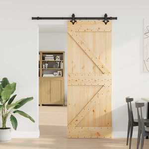 vidaXL Ușă glisantă NARVIK Natural și Negru 80 x 210 cm (152, 5 cm) imagine