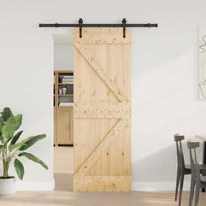 vidaXL Ușă glisantă NARVIK Natural și Negru 70 x 210 cm (152, 5 cm) imagine