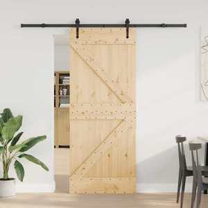 vidaXL Ușă glisantă NARVIK Natural și Negru 85 x 210 cm (213, 5 cm) imagine