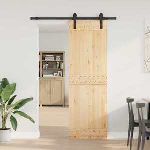 vidaXL Ușă glisantă NARVIK Natural și Negru 70 x 210 cm (152, 5 cm) imagine