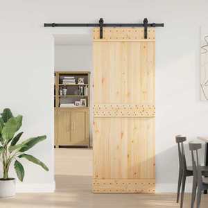 vidaXL Ușă glisantă NARVIK Natural și Negru 80 x 210 cm (152, 5 cm) imagine