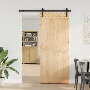 vidaXL Ușă glisantă NARVIK Natural și Negru 85 x 210 cm (152, 5 cm) imagine