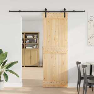 vidaXL Ușă glisantă NARVIK Natural și Negru 70 x 210 cm (213, 5 cm) imagine