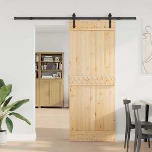 vidaXL Ușă glisantă NARVIK Natural și Negru 80 x 210 cm (213, 5 cm) imagine